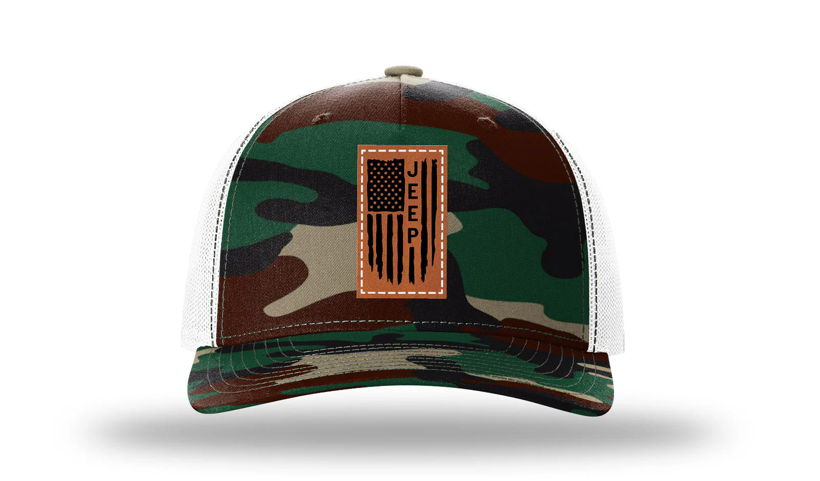 Jeep Flag Leather Patch Richardson 112PFP Hat - Image 7