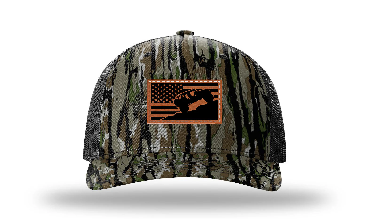 Jeep Flag 2 Leather Patch Richardson 112PFP Hat - Image 14