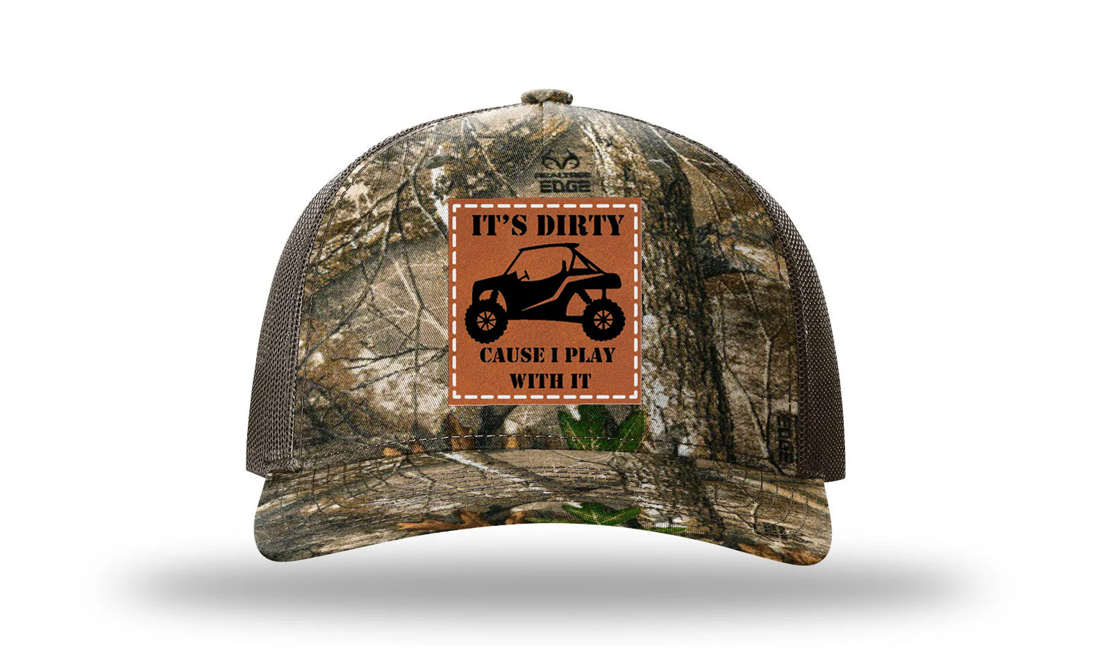It's Dirty Cause I Play with It Leather Patch Richardson 112PFP Hat - Image 13