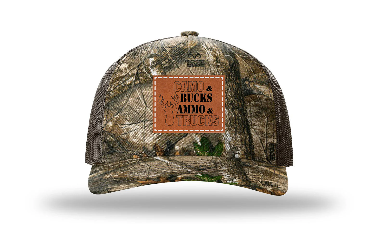 Camo and Bucks Leather Patch Richardson 112PFP Hat - Image 13
