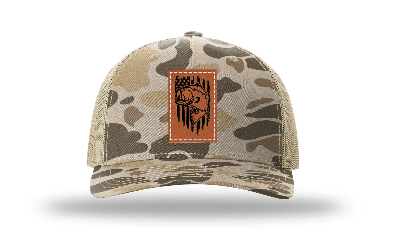 Bass Flag Leather Patch Richardson 112PFP Hat - Image 8