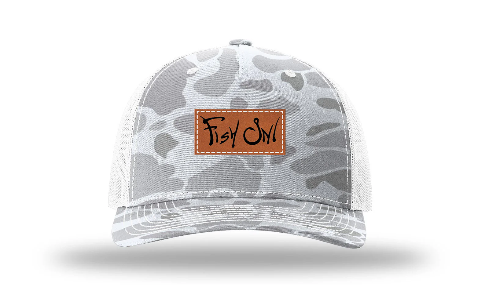 Fish On Leather Patch Richardson 112PFP Hat - Image 4