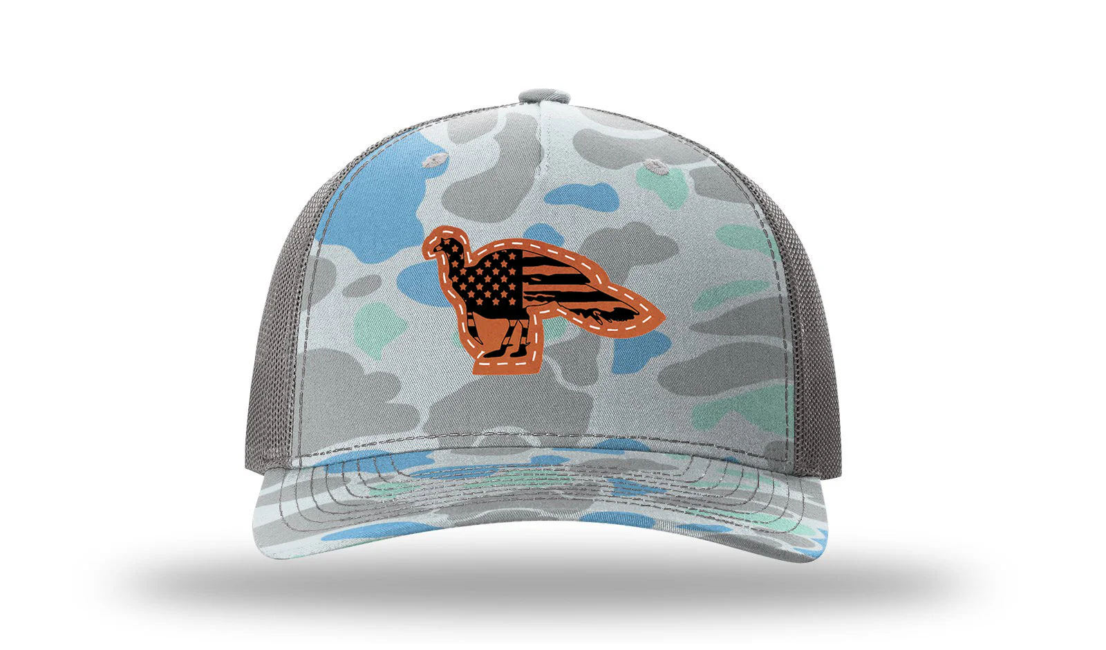 Distressed Flag Turkey Leather Patch Richardson 112PFP Hat - Image 16