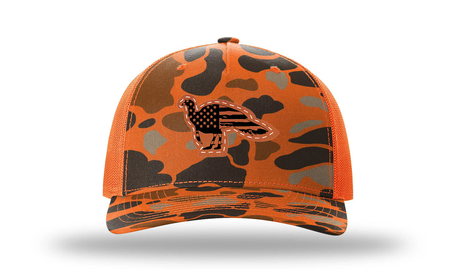 Distressed Flag Turkey Leather Patch Richardson 112PFP Hat - Image 3