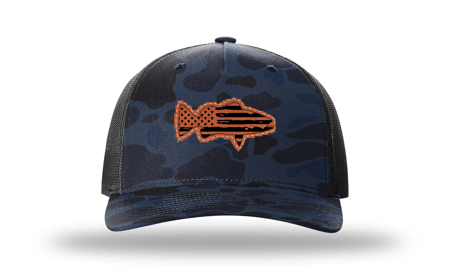 Distressed Flag Bass Leather Patch Richardson 112PFP Hat - Image 11