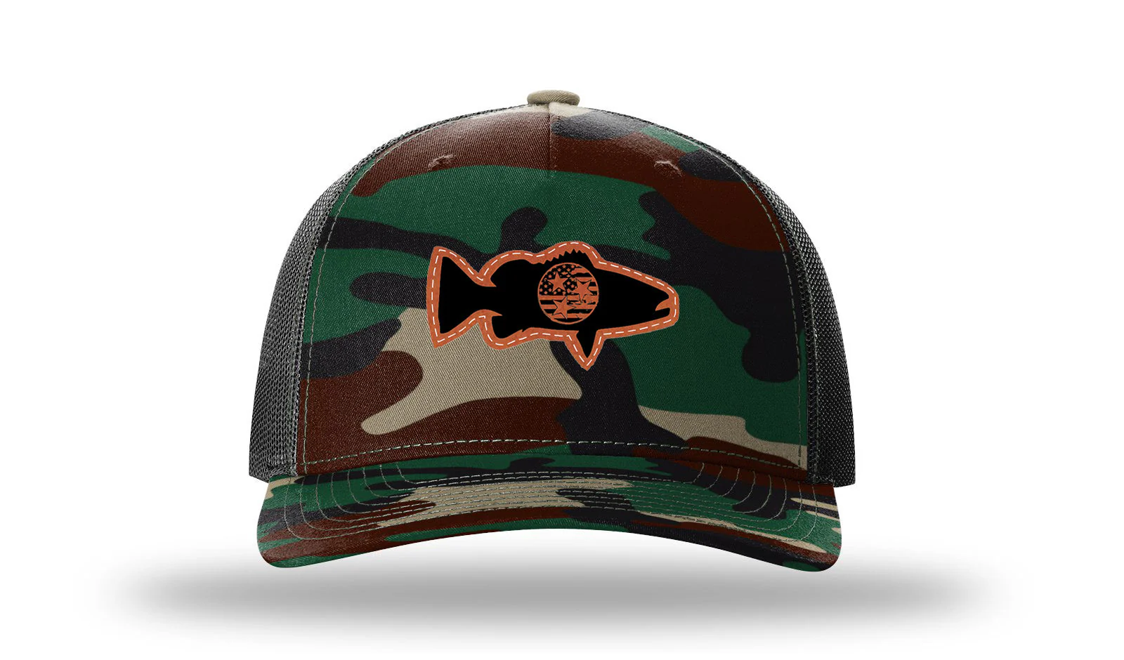 Tristar Flag Bass Leather Patch Richardson 112PFP Hat - Image 6