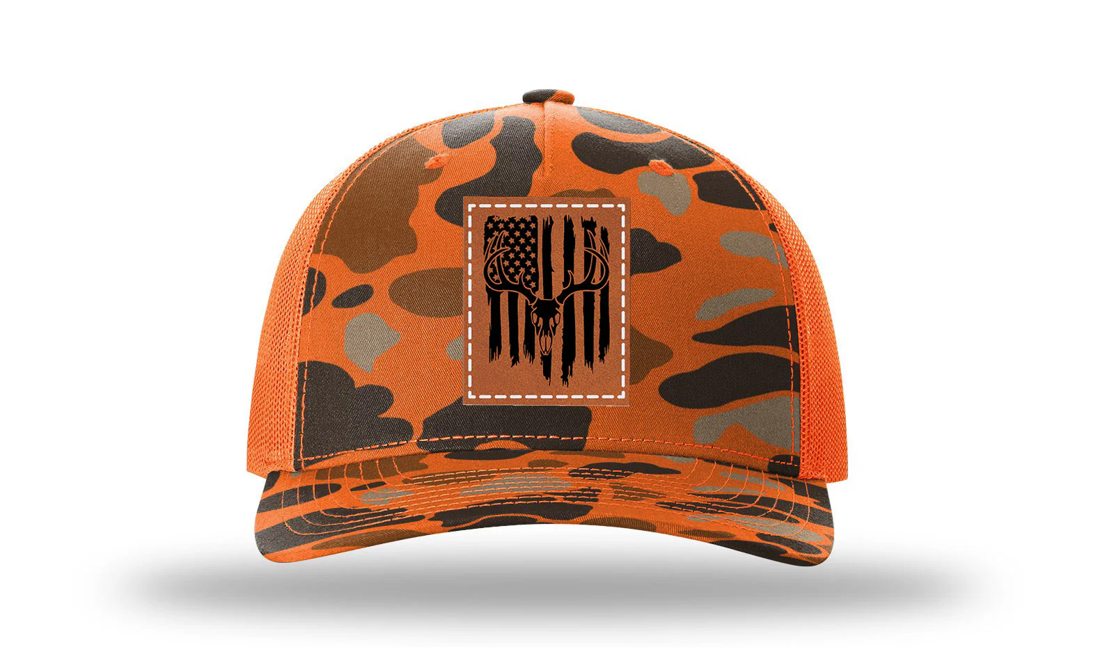 Deer Flag 2 Leather Patch Richardson 112PFP Hat - Image 3