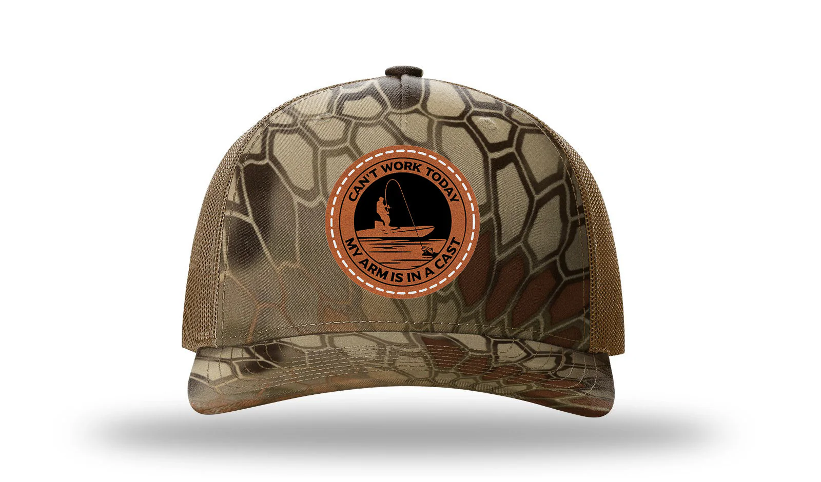 Can't Work Arm Is In A Cast Leather Patch Richardson 112PFP Hat - Image 9