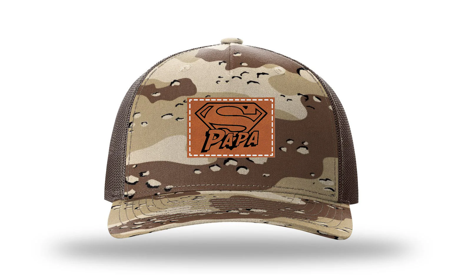 Super Papa Leather Patch Richardson 112PFP Hat - Image 5