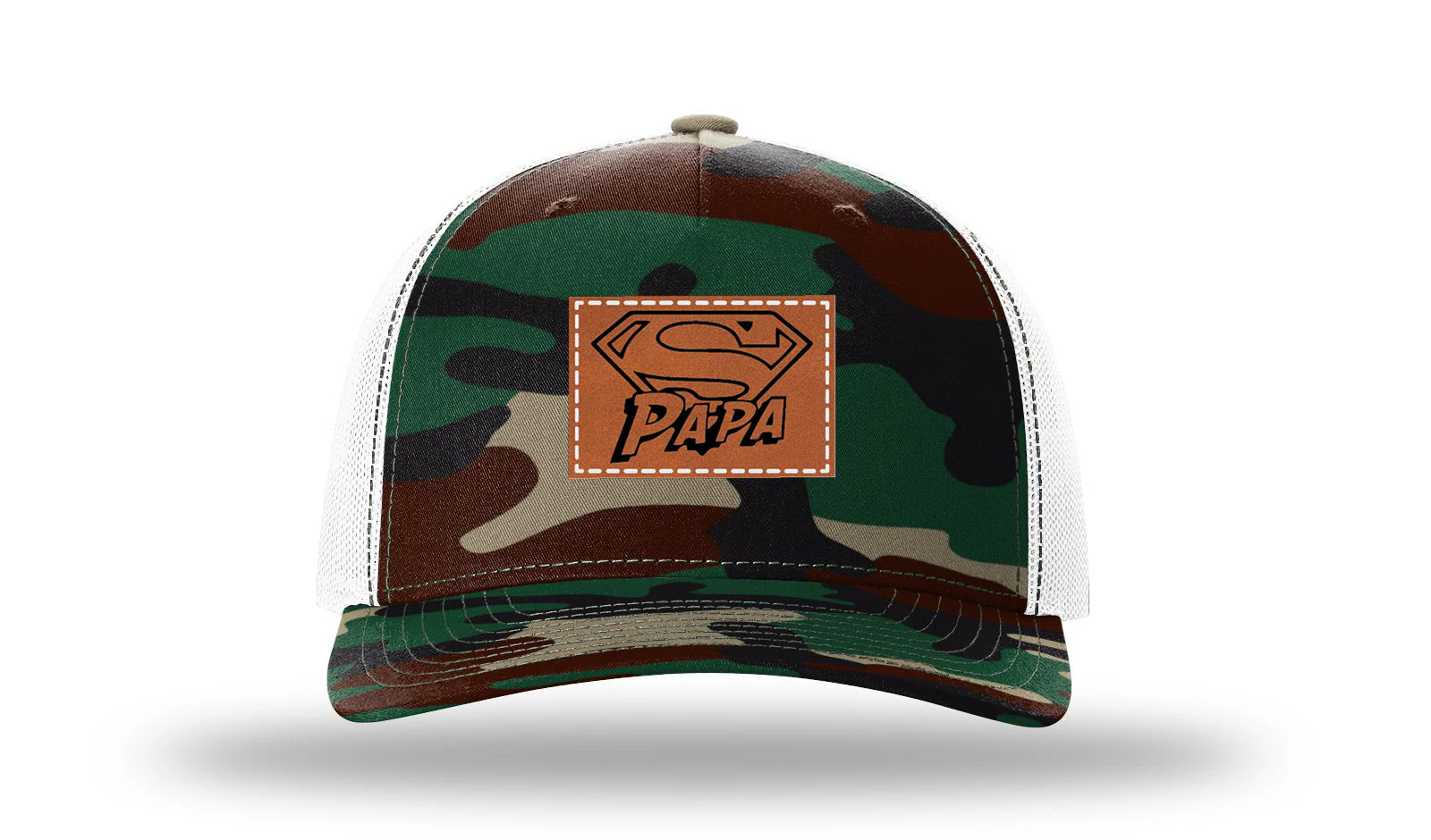 Super Papa Leather Patch Richardson 112PFP Hat - Image 7