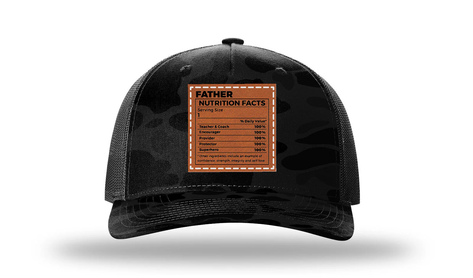 Dad Nutrion Facts Leather Patch Richardson 112PFP Hat - Image 15
