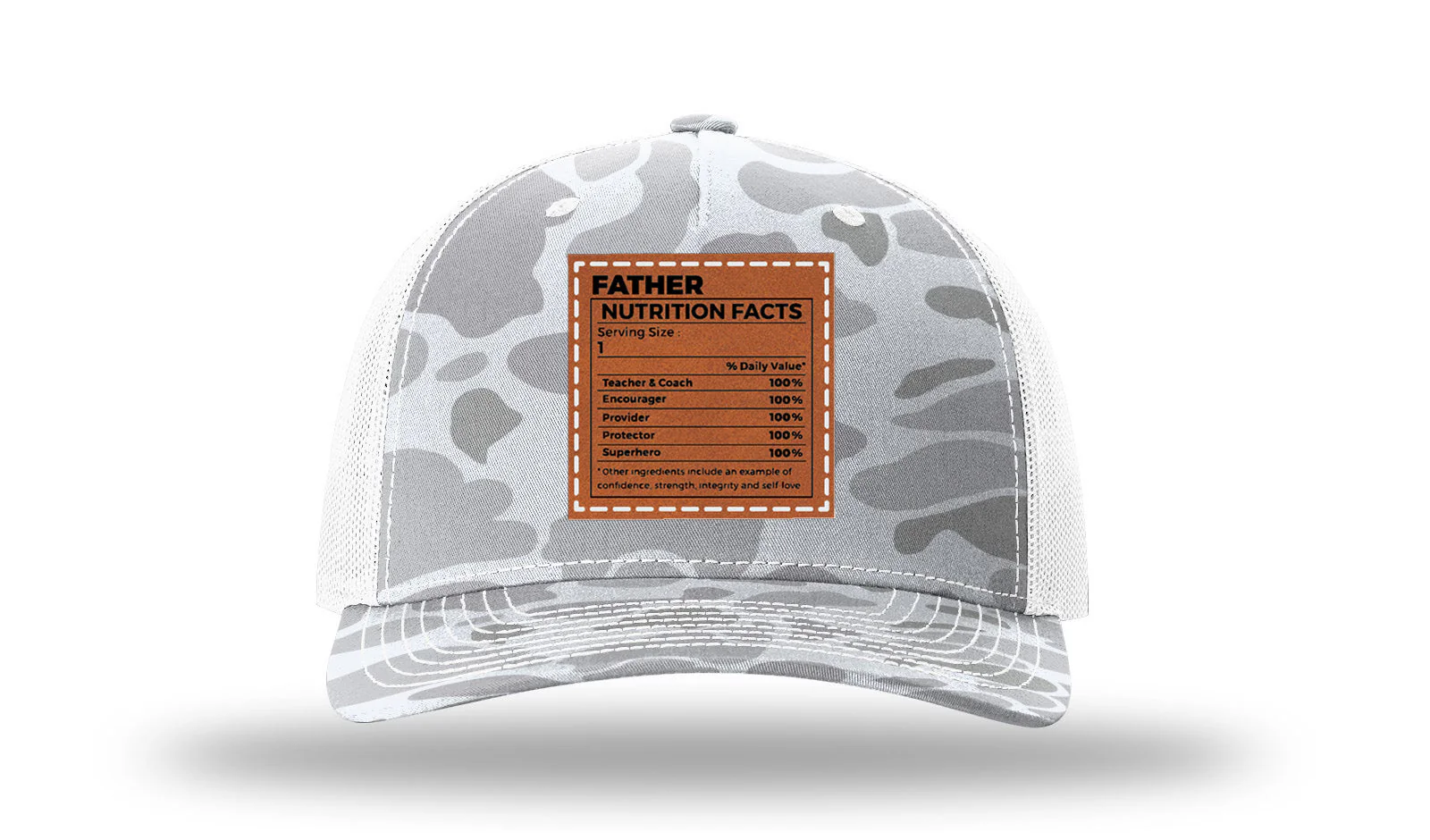 Dad Nutrion Facts Leather Patch Richardson 112PFP Hat - Image 4