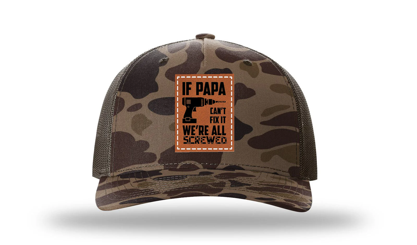 If Papa Can't Fix It Leather Patch Richardson 112PFP Hat - Image 2
