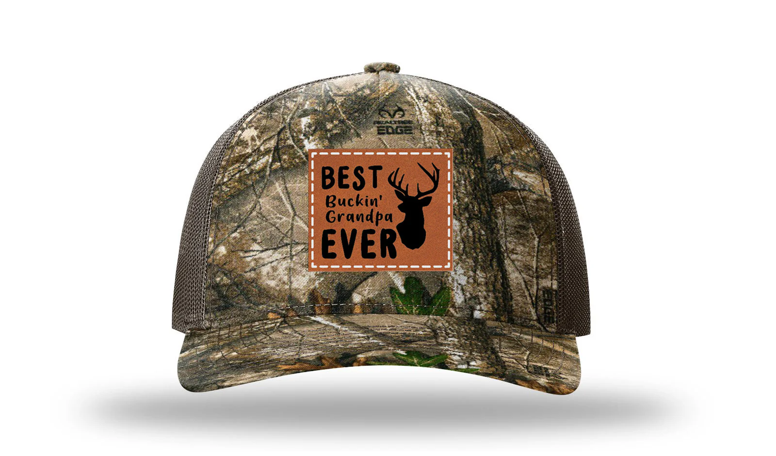 Best Buckin' Grandpa Leather Patch Richardson 112PFP Hat - Image 13