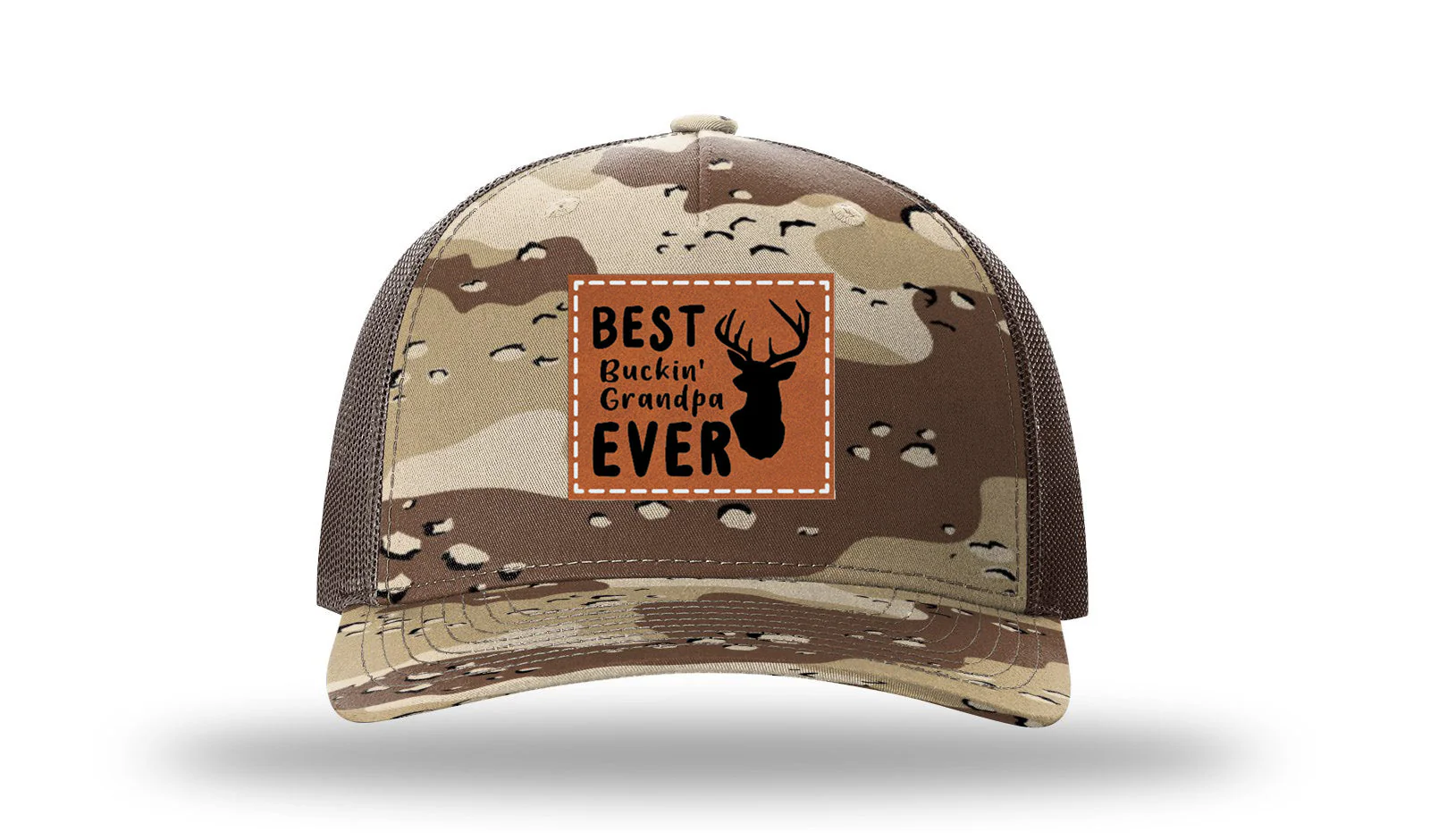 Best Buckin' Grandpa Leather Patch Richardson 112PFP Hat - Image 5