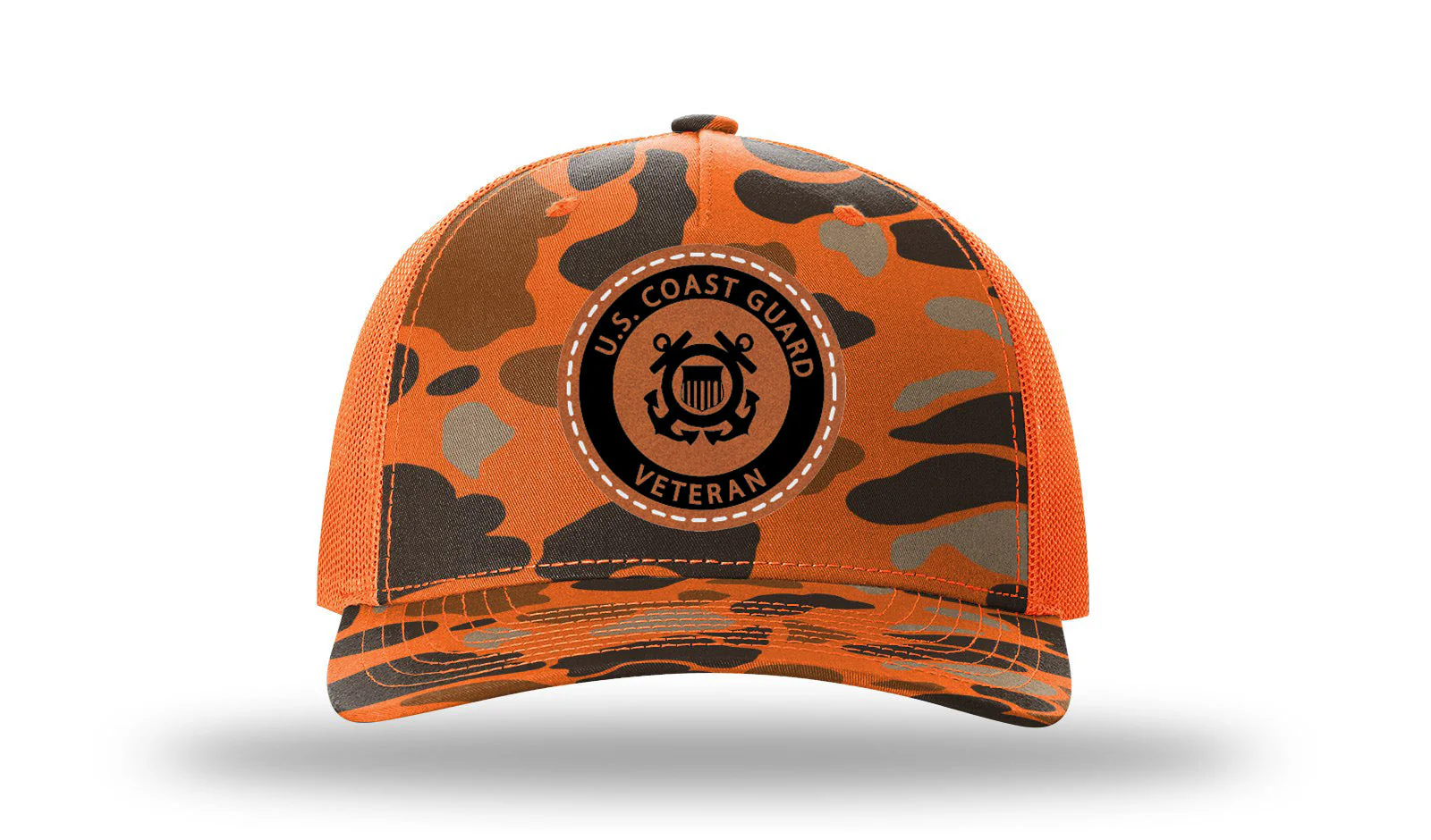 Coast Guard Veteran Leather Patch Richardson 112PFP Hat - Image 3
