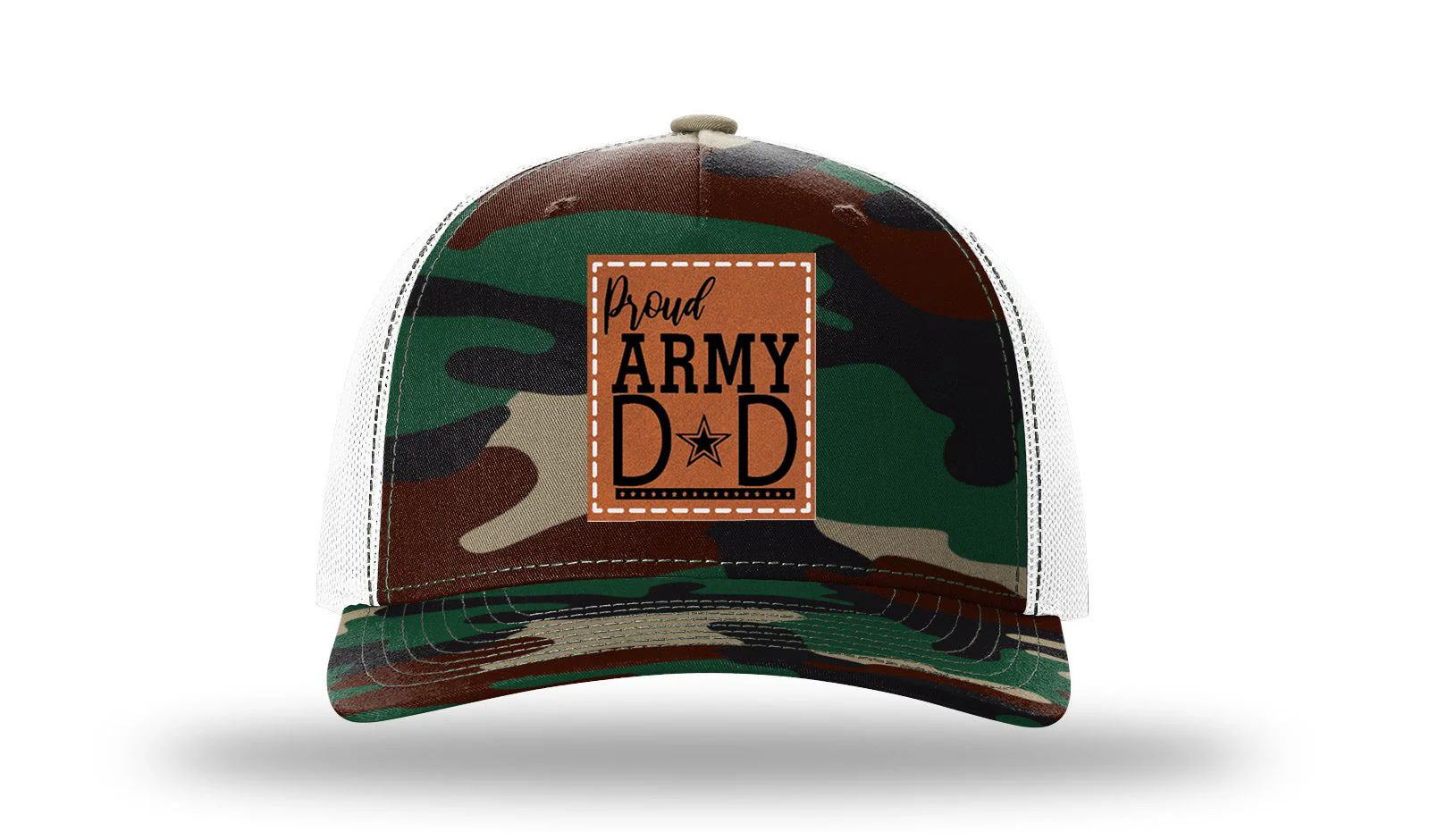 Proud Army Dad Leather Patch Richardson 112PFP Hat - Image 7