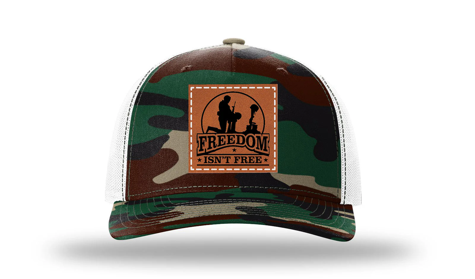 Freedom Isn't Free Leather Patch Richardson 112PFP Hat - Image 7