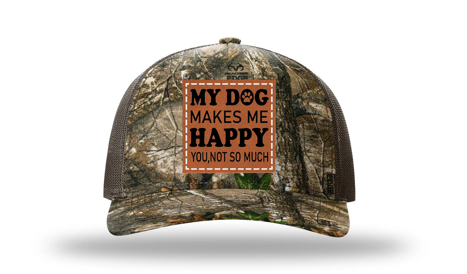 My Dog Makes Me Happy Leather Patch Richardson 112PFP Hat - Image 13