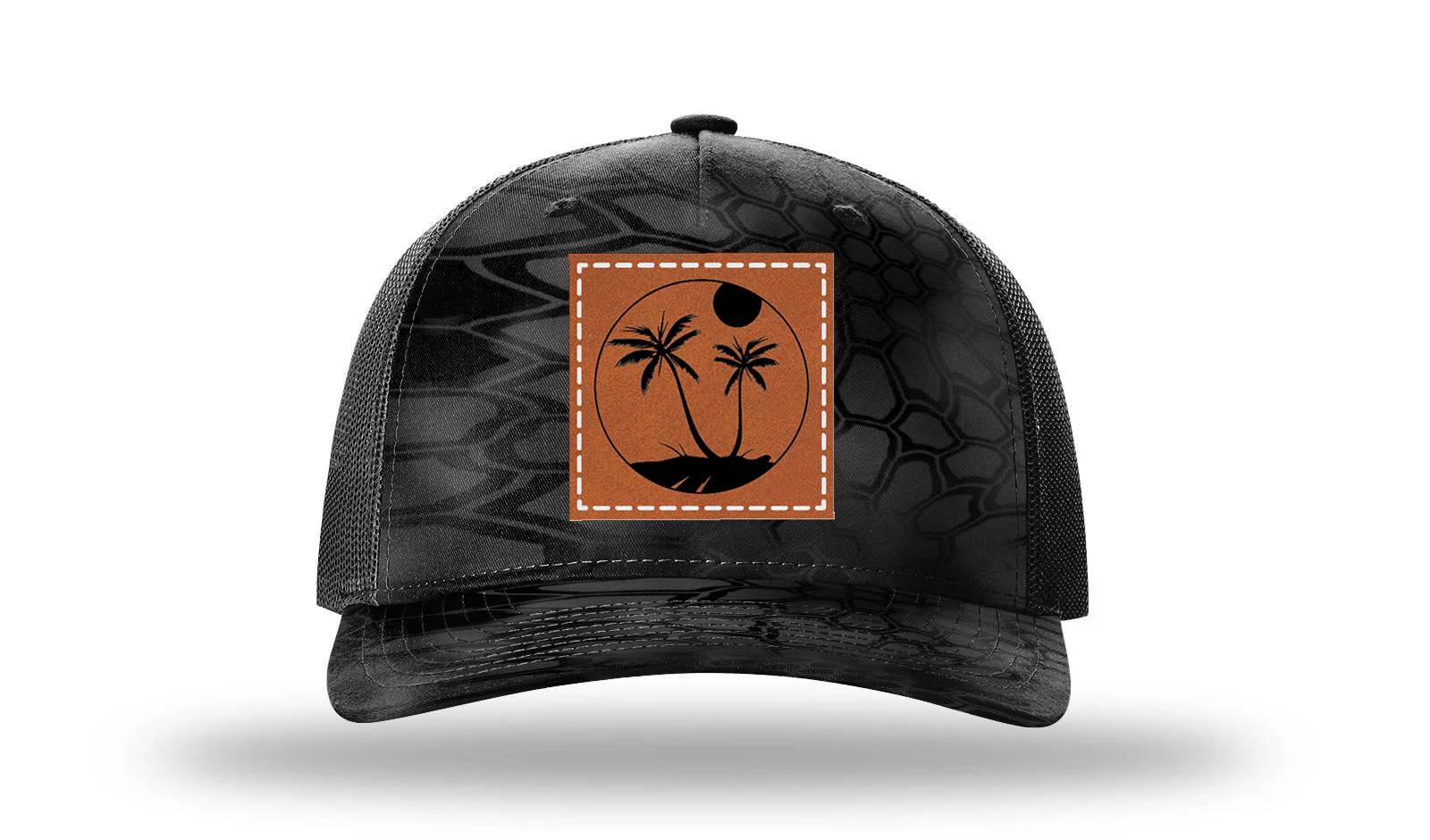 Palm Trees 3 Leather Patch Richardson 112PFP Hat - Image 10
