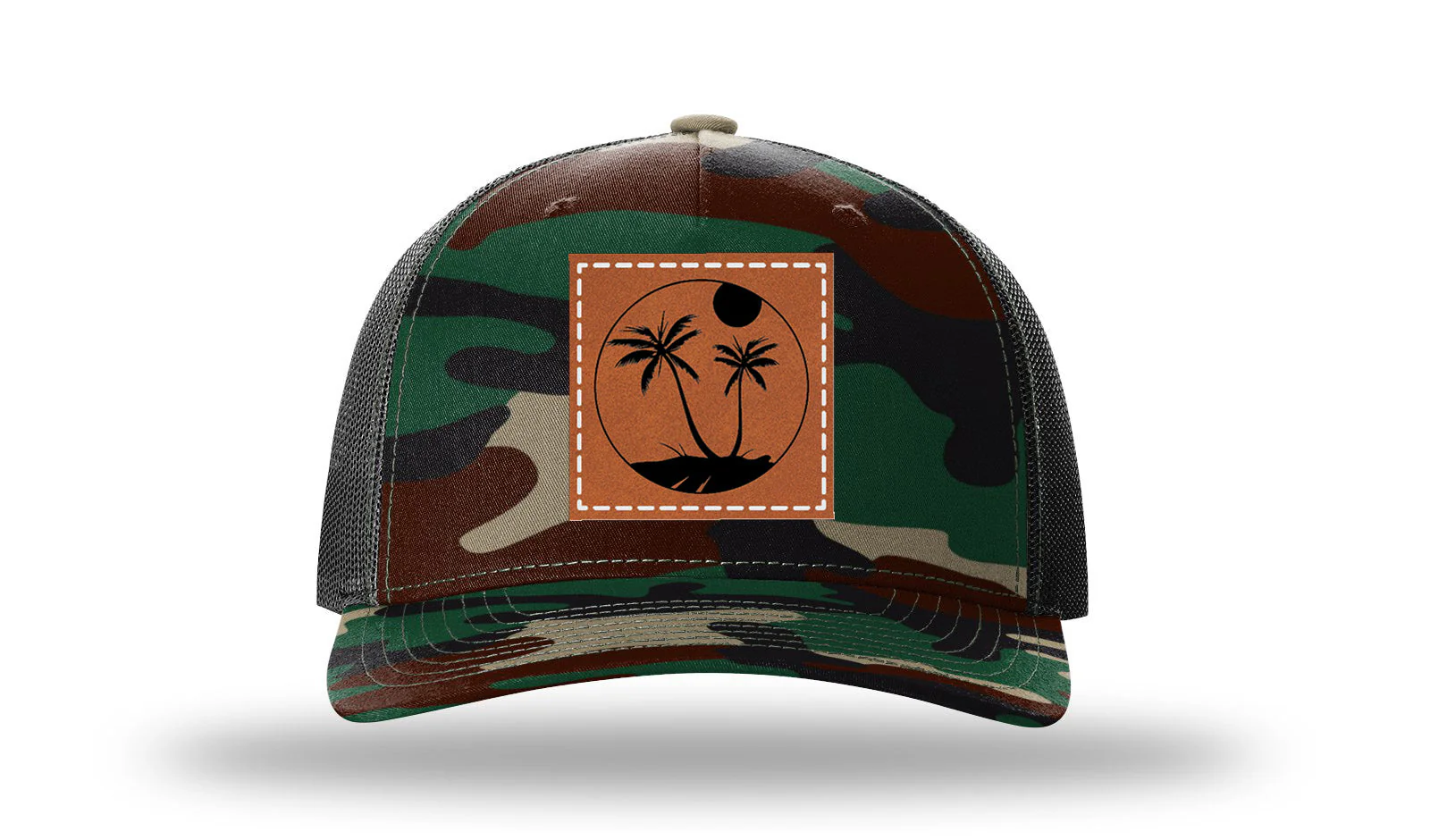 Palm Trees 3 Leather Patch Richardson 112PFP Hat - Image 6