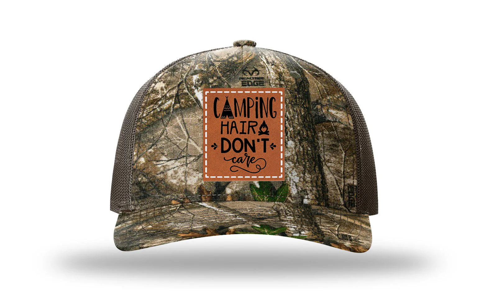Camping Hair Don't Care Leather Patch Richardson 112PFP Hat - Image 13
