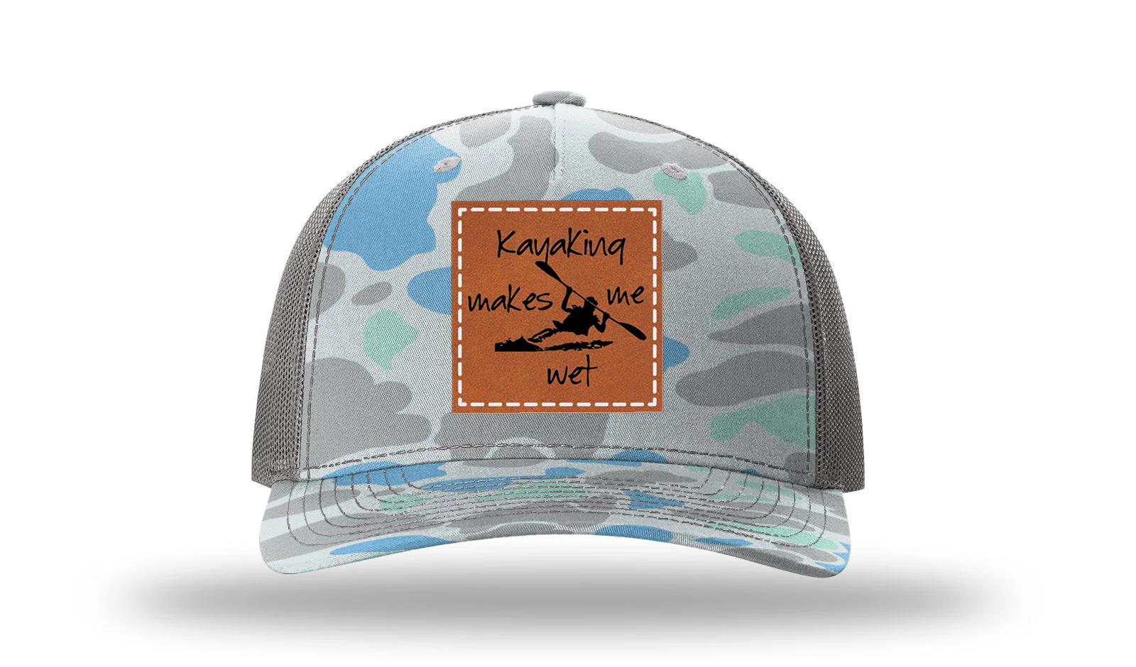 Kayaking Makes Me Wet Leather Patch Richardson 112PFP Hat - Image 16