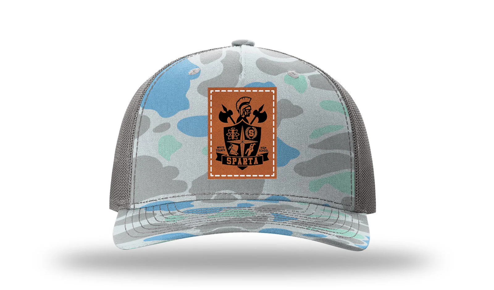 White County High School Sheild Leather Patch Richardson 112PFP Hat - Image 16