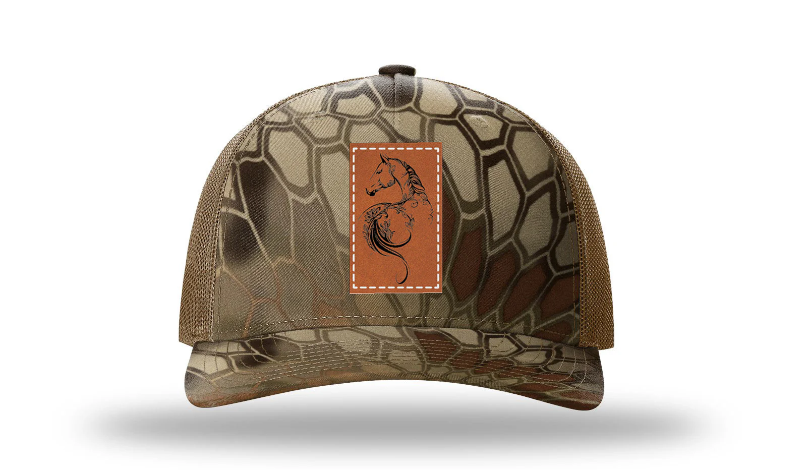 Floral Horse Leather Patch Richardson 112PFP Hat - Image 9