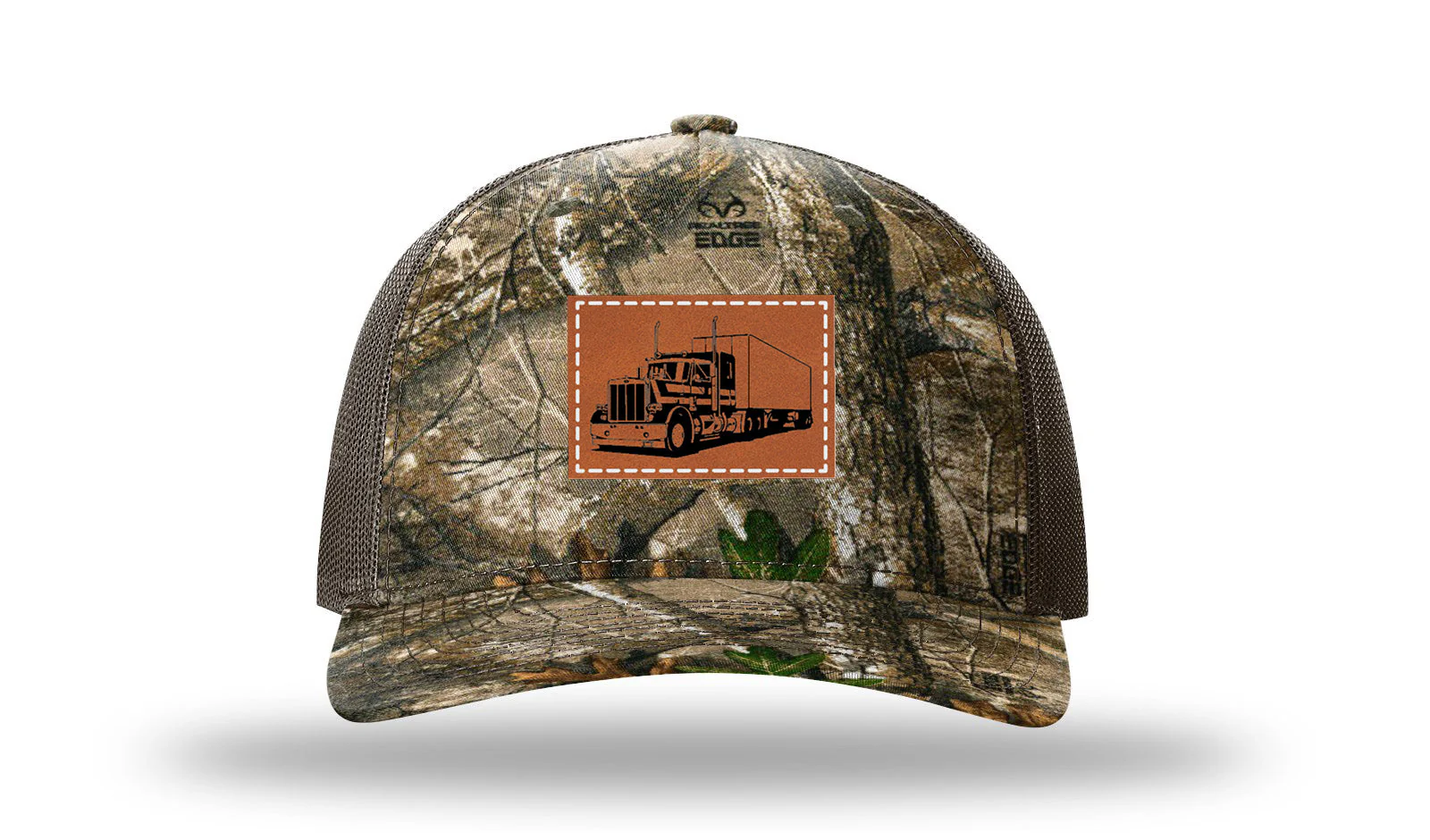 Semi Truck Leather Patch Richardson 112PFP Hat - Image 13
