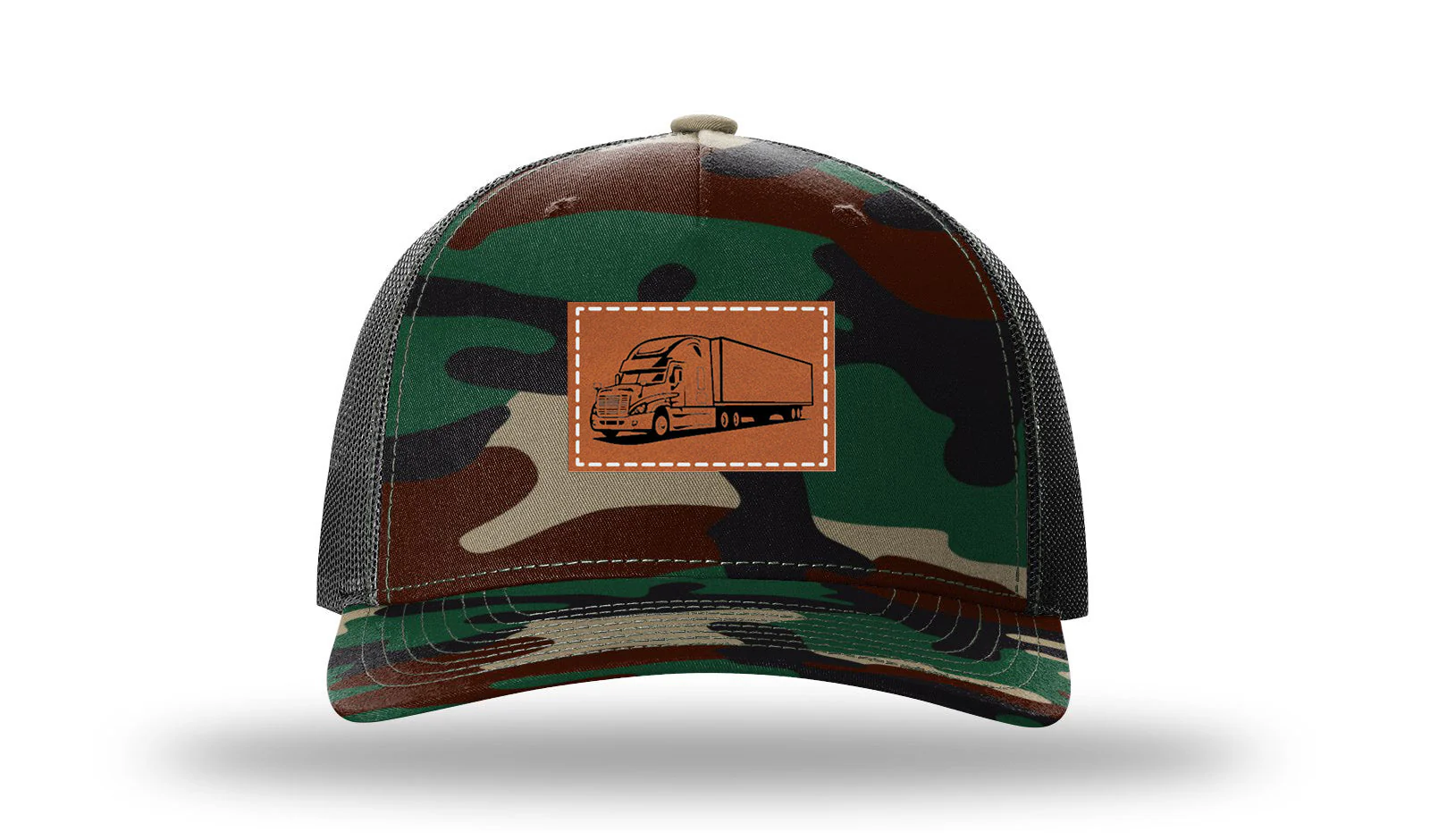 Semi Truck 2 Leather Patch Richardson 112PFP Hat - Image 6