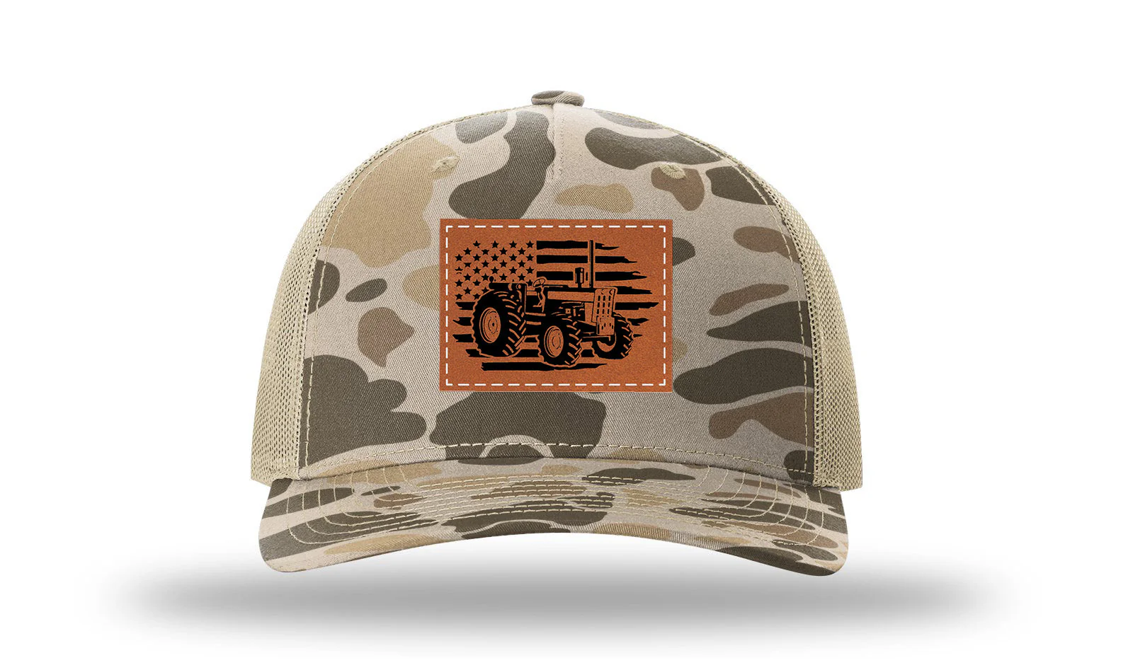 Tractor Flag Leather Patch Richardson 112PFP Hat - Image 8