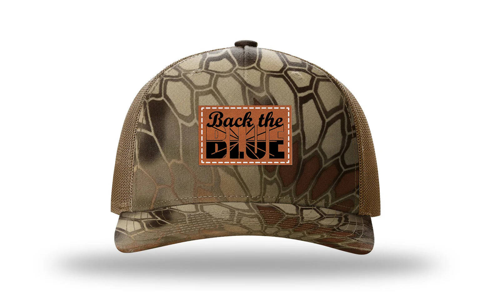 Back The Blue Leather Patch Richardson 112PFP Hat - Image 9