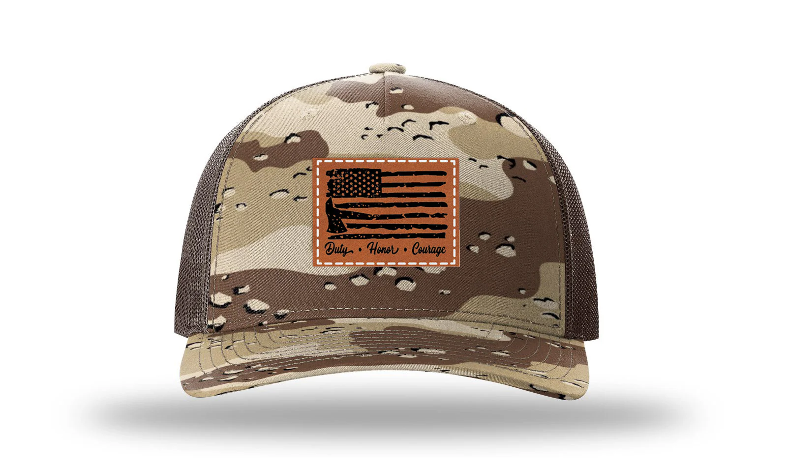 Firefighter Flag Leather Patch Richardson 112PFP Hat - Image 5